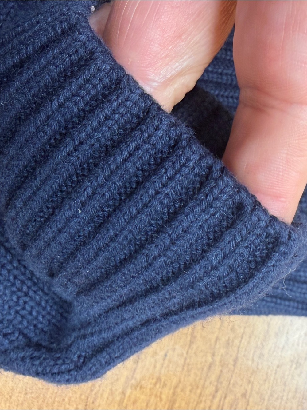 Ralph Lauren Navy Cable-Knit Crewneck Sweater with Red Pony - Picture 8 of 8